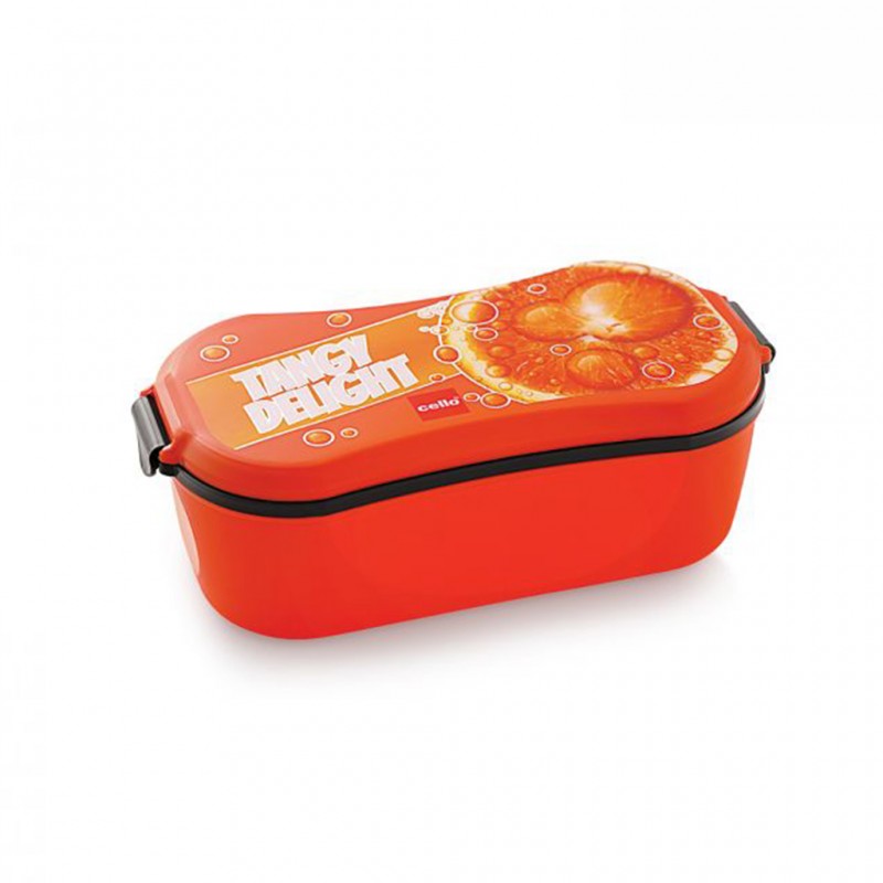 Cello CEL054 Plastic Insulated Orange Lunch Box Doppler  "O"