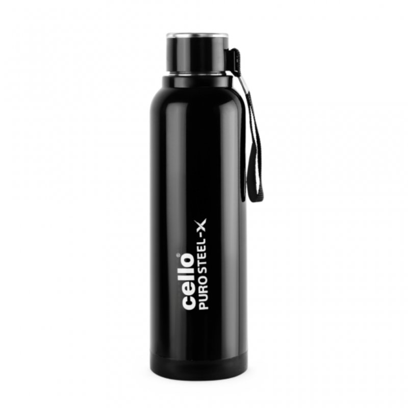 Cello CEL026 Puro Steel X Benz Black 900ml Insulated Water Bottle "O"