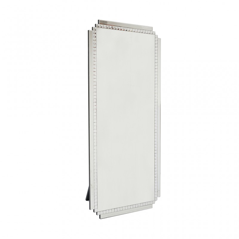 Floor Mirror W/Stand MDF Silver Finish W90x H180 cm JC-MN219