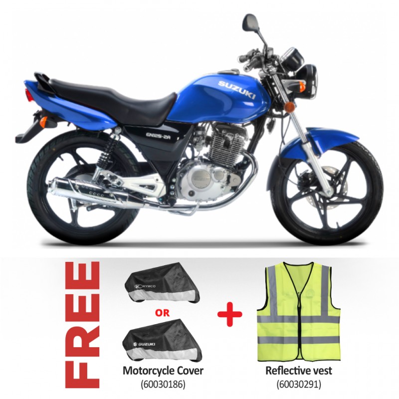 Suzuki En125-2a 124cc Blue Motorbike & Free Motorcycle Cover + Reflective  vest