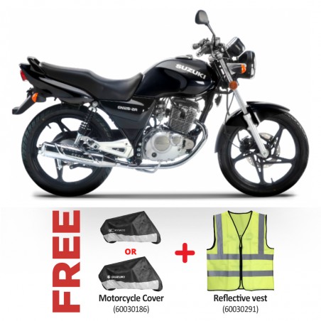 Suzuki EN125-2A Black 124cc Motorbike & Free Motorcycle Cover + Reflective  vest