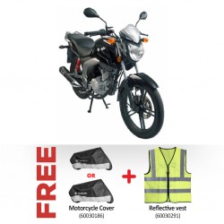 Suzuki GSX125 125cc Black Motorcycle & Free Motorcycle Cover + Reflective vest