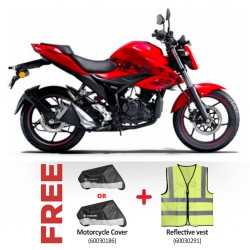 Suzuki GSX150DFZ Red motorbike & Free Motorcycle Cover + Reflective vest