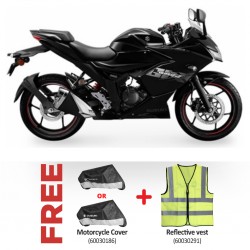 Suzuki GSX150FDF Black motorbike & Free Motorcycle Cover + Reflective vest