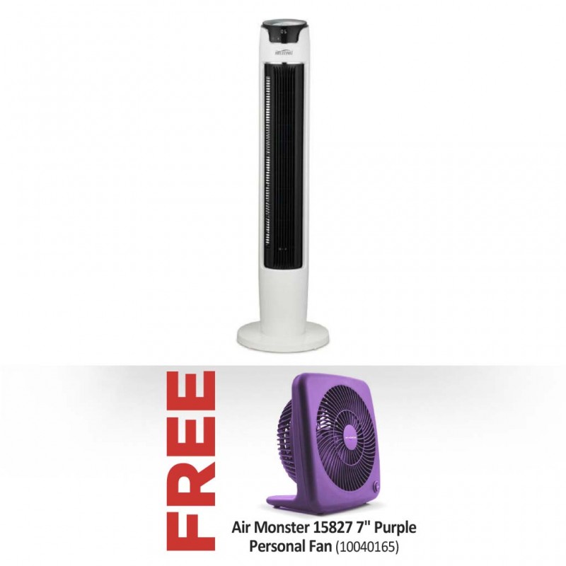 Mistral MFD4880R Remote 110CM Tower Fan With 3YW & Free Air Monster 15827 7" Purple Personal Fan