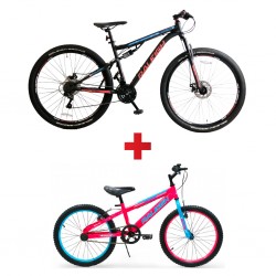 Raleigh MXRDS29-15 29'' Dual Suspension MTB + Raleigh Enduro20GMDD-17 20'' Girls Mountain Bike