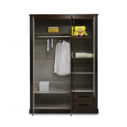 Los Angeles Wardrobe 3 Doors Imbuia Naturale