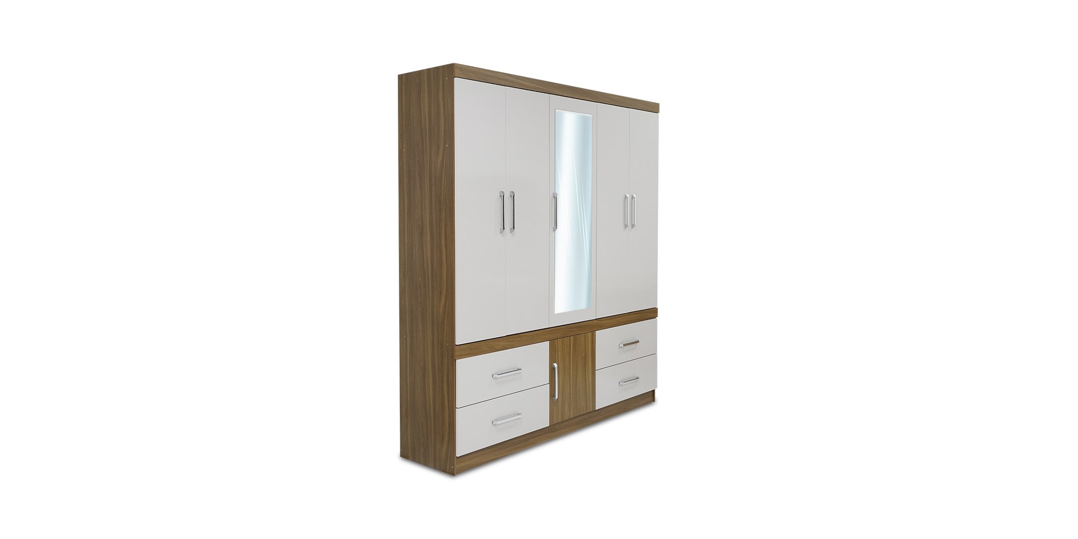 Guaruja Wardrobe 6 Doors Almond Off White   Guaruja Wardrobe 6 Doors Almondoff White 