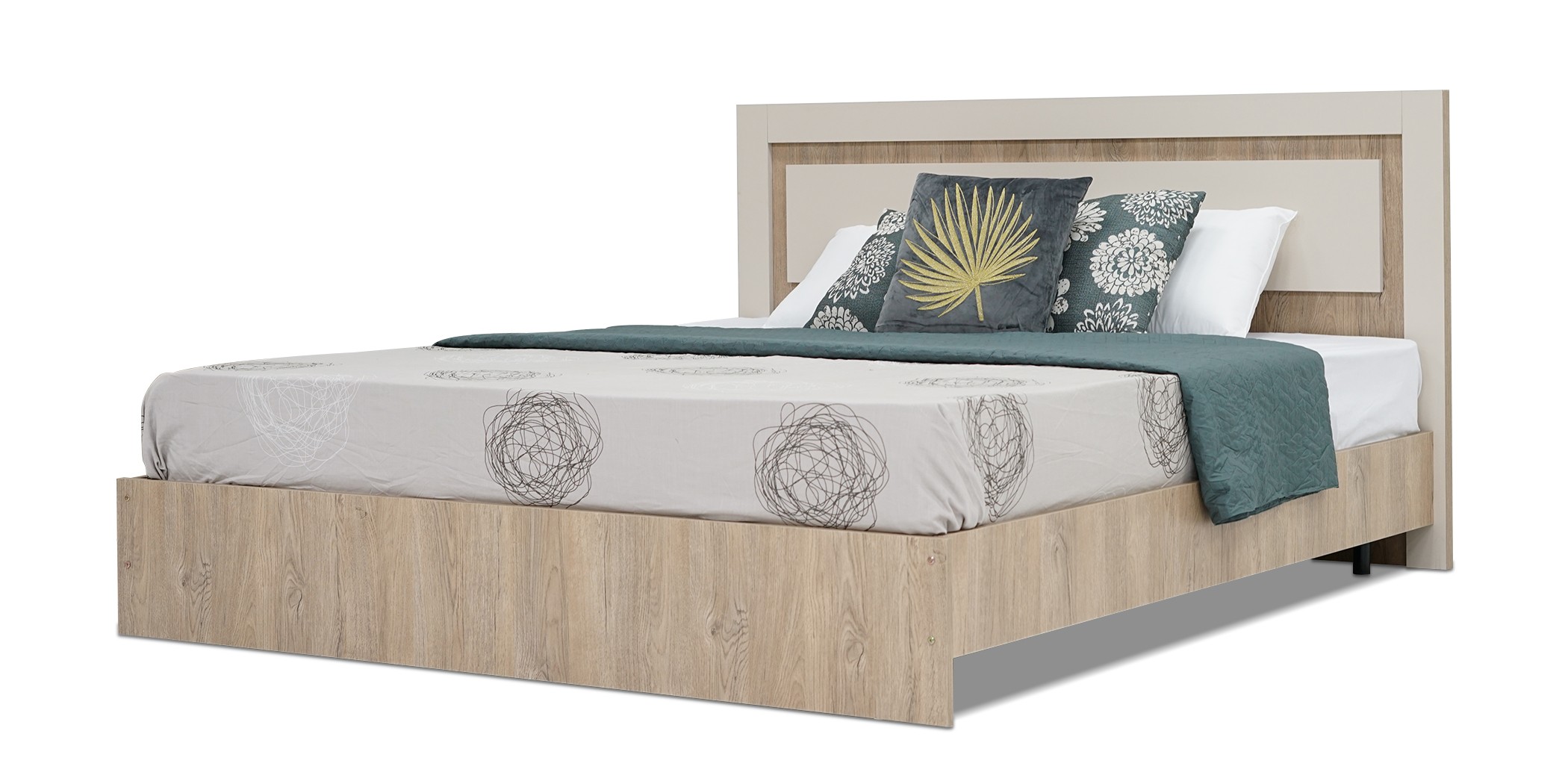 Portobello Bed 180x200 cm Beige & Oak