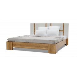 Tessa Bed 180x200 cm MDF Off White & Oak