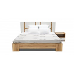 Tessa Bed 180x200 cm MDF Off White & Oak