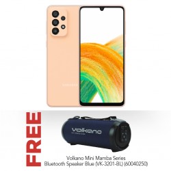 Samsung Galaxy A33 Orange & Free Volkano Mini Mamba Series Bluetooth Speaker - Blue VK-3201-BL