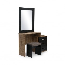 Vecelo Dressing Table+Pouf Opera Walnut & Black