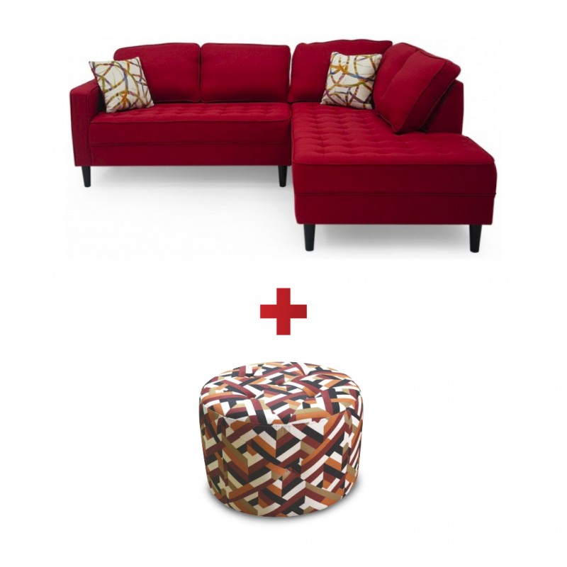 Cove Sofa Corner LAF LVST+Gabrielle Ottoman