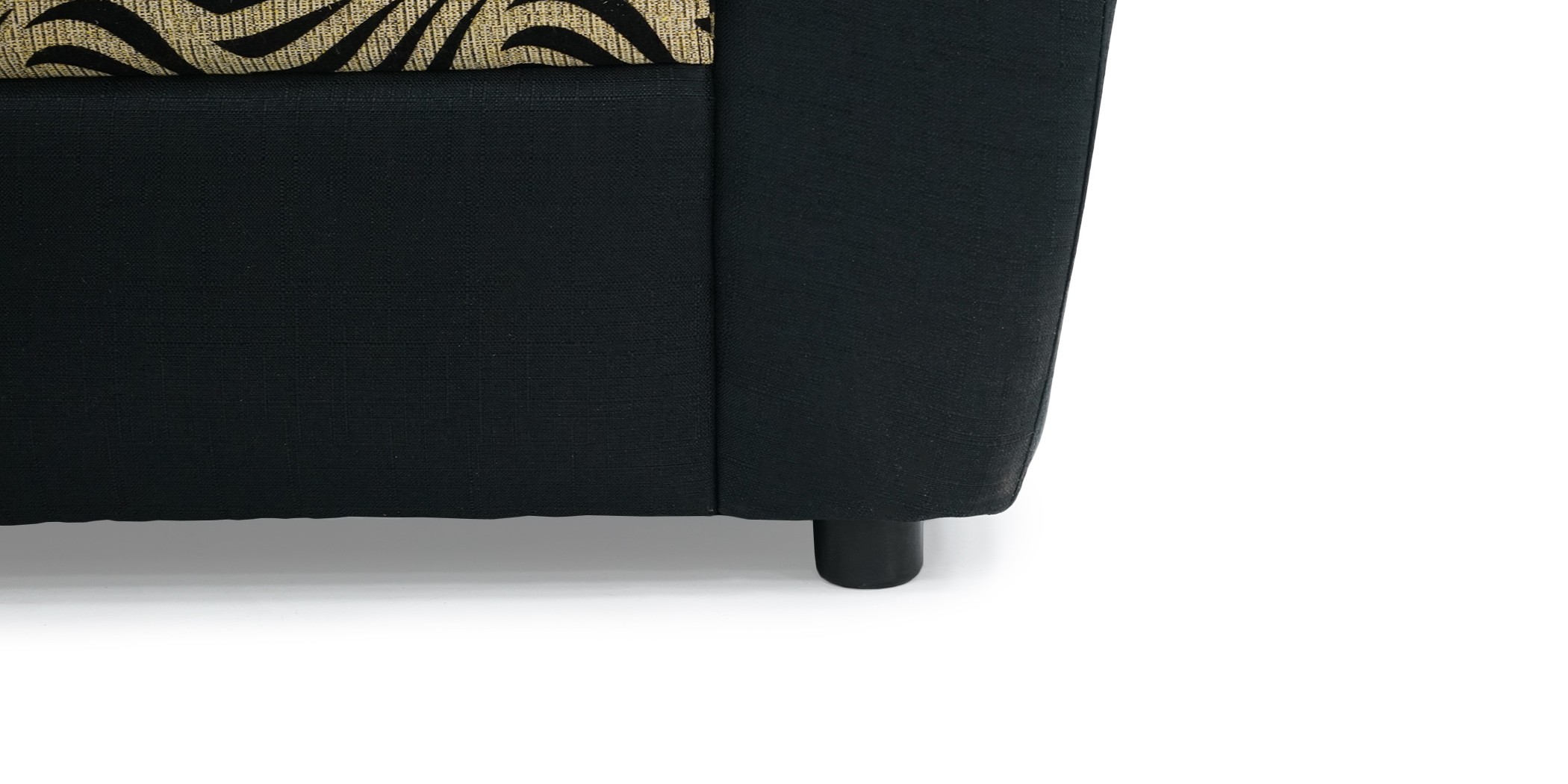 Elsa Sofa 3+2+1 Black/Beige Pattern Fabric