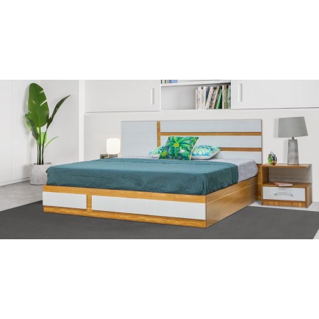 Elnora Bed 180x200cm Montana Oak & Lime White