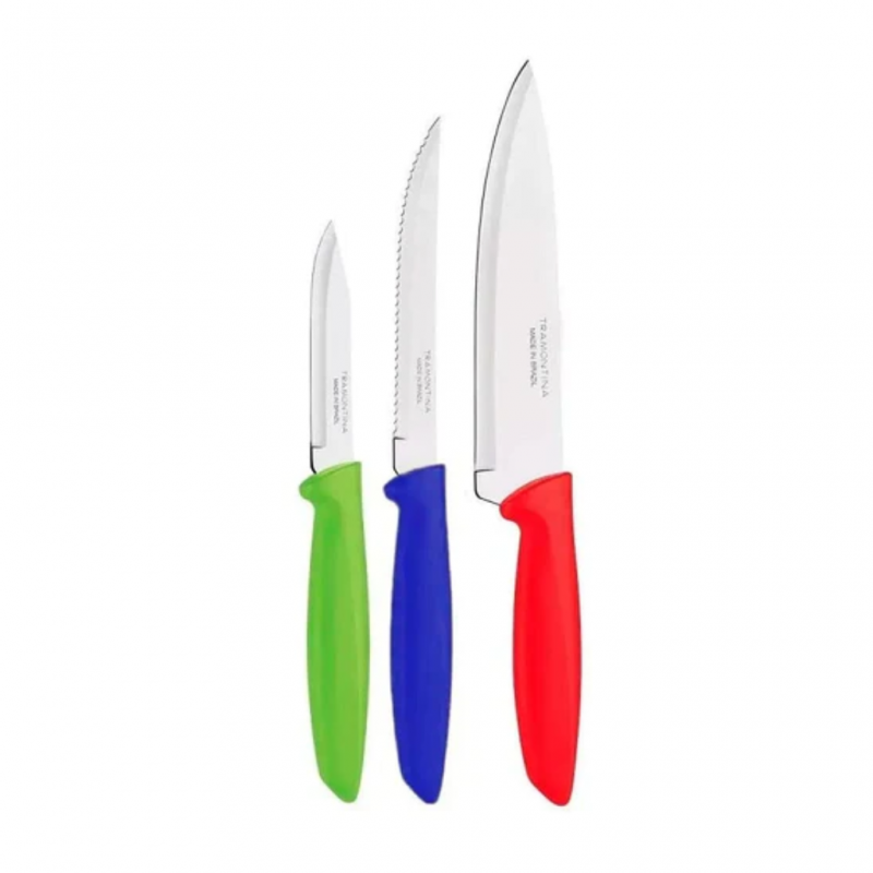 Tramontina 23498/613 3pcs Knives Set Blister Packaging 