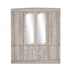 Alpine Wardrobe 4 Doors MDF Grey