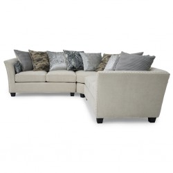 Marco Sofa Corner Beige Fabric with 12 Cushions