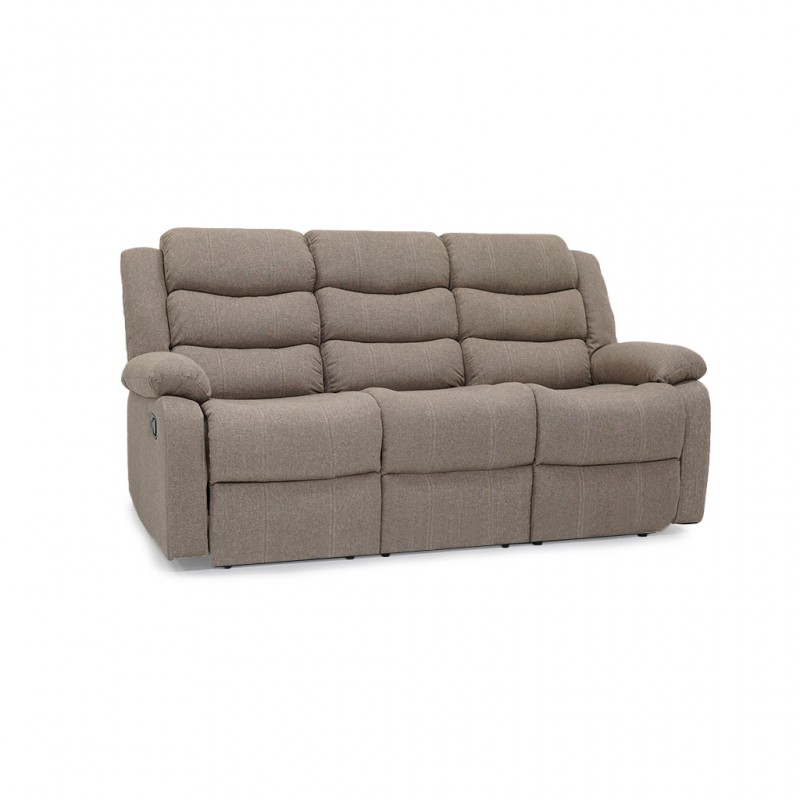 Tavana 3 Seater Reclining Sofa Camel Fabric