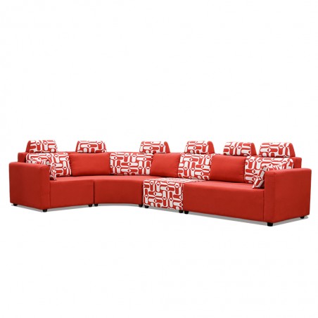 Picasso Sofa Corner in Red Fabric