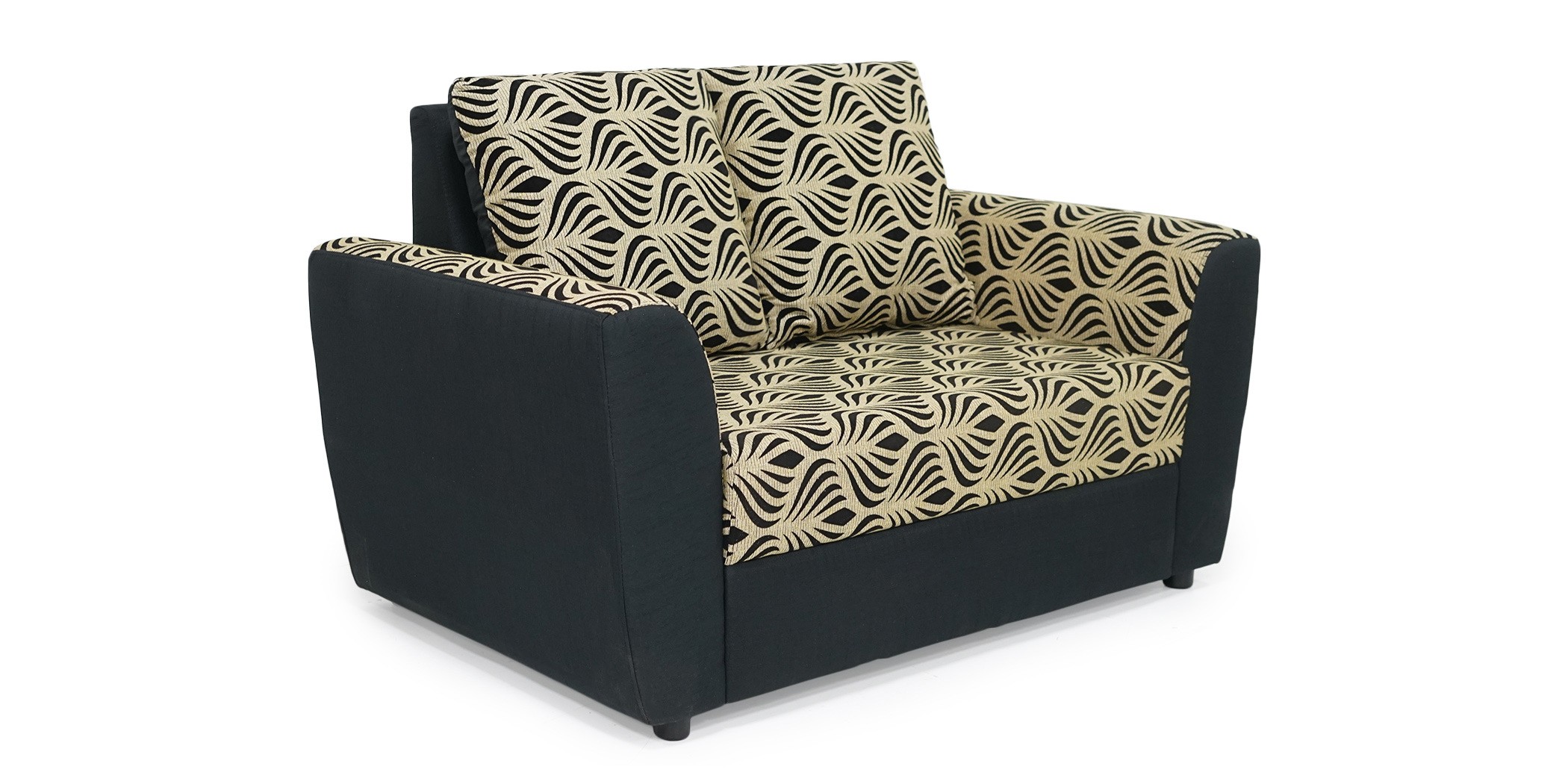 Elsa Sofa 3+2+1 Black/Beige Pattern Fabric