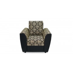 Elsa Sofa 3+2+1 Black/Beige Pattern Fabric