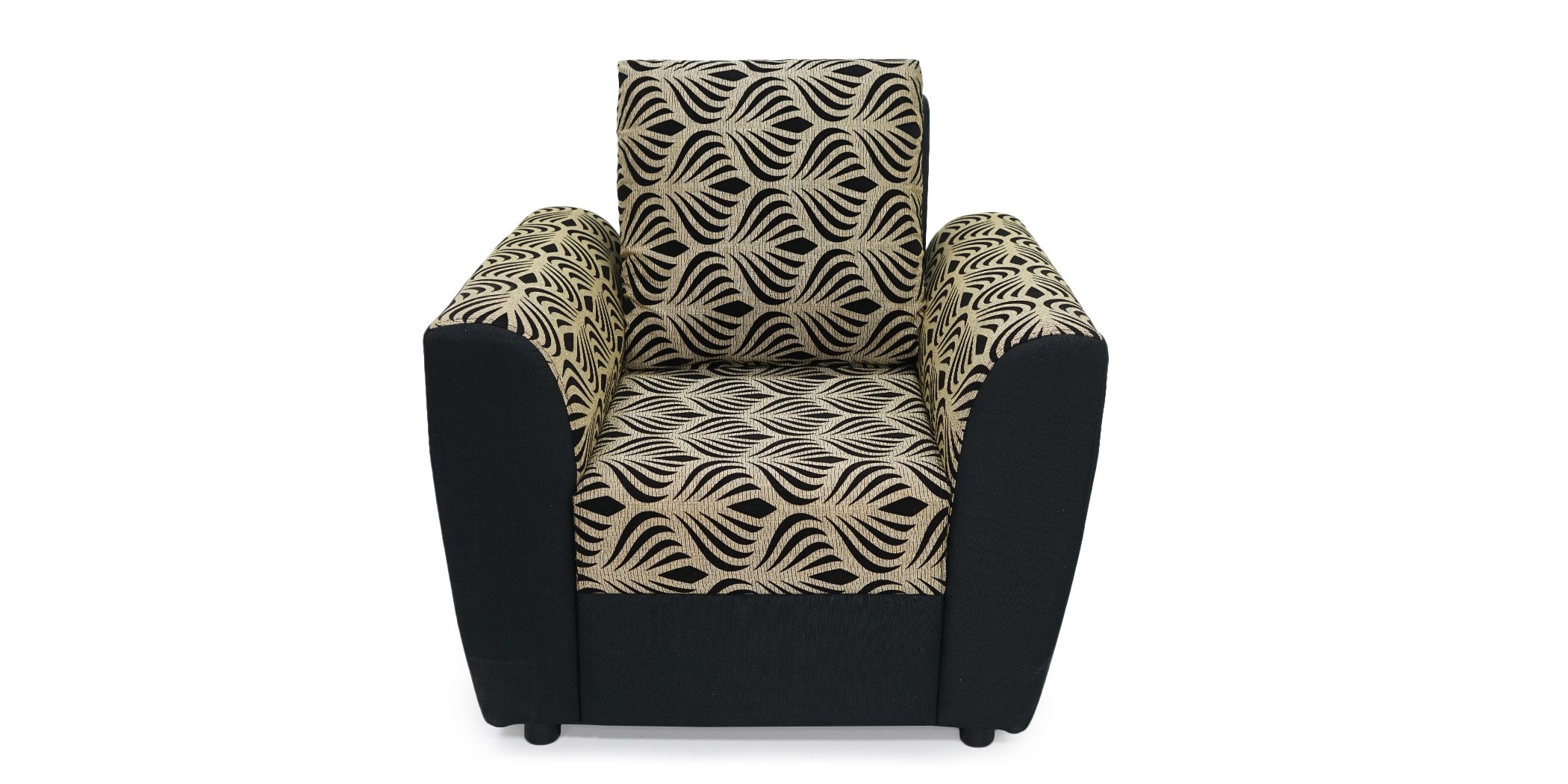 Elsa Sofa 3+2+1 Black/Beige Pattern Fabric