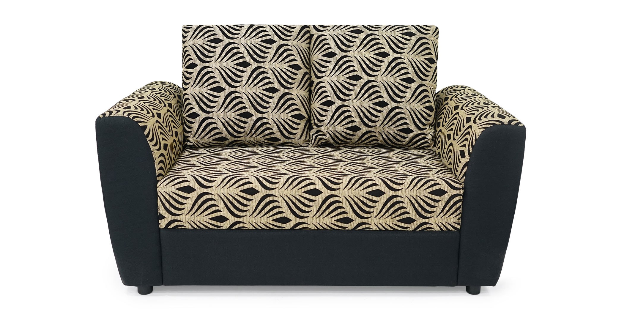 Elsa Sofa 3+2+1 Black/Beige Pattern Fabric