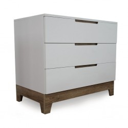 Arte Chest of Drawer 3 Drawers In Melamine MDF Wash Oak & White