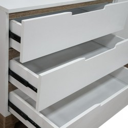 Arte Chest of Drawer 3 Drawers In Melamine MDF Wash Oak & White