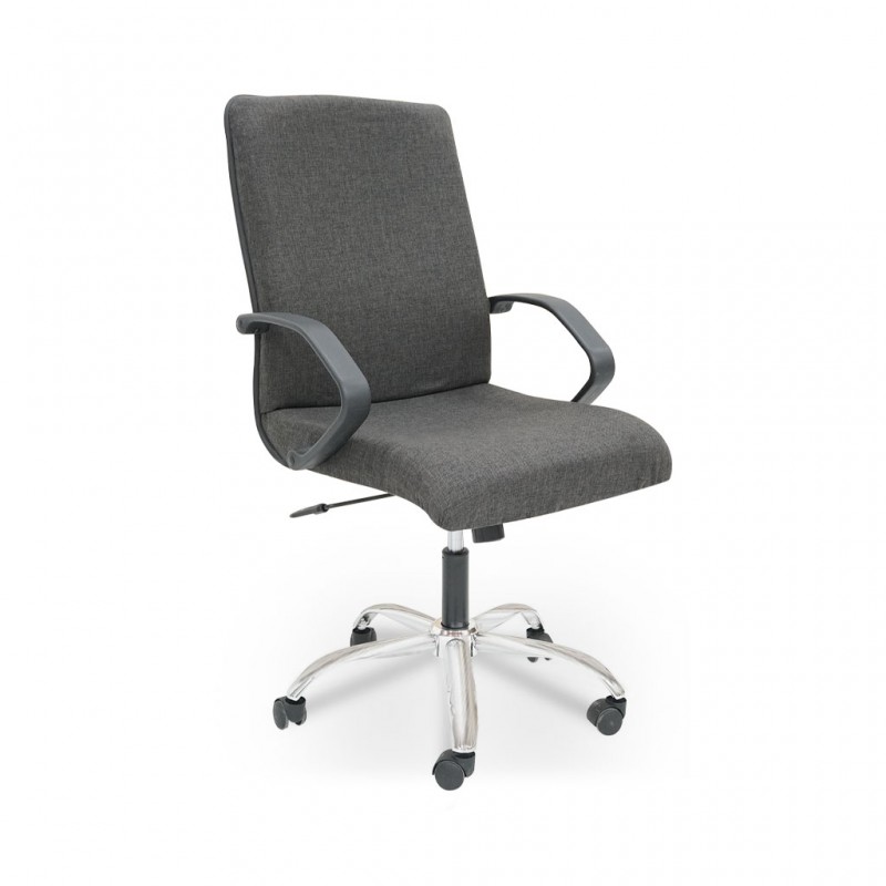 Opera Medium Back Chair Dark Grey Fabric