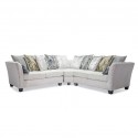 Marco Sofa Corner Silver Grey Fabric With 12 Cushions