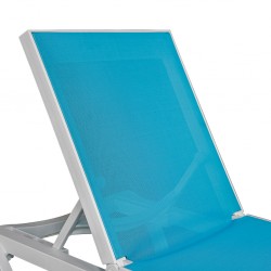 Siesta Pacific Sunlounger White/Turquoise Ref 089