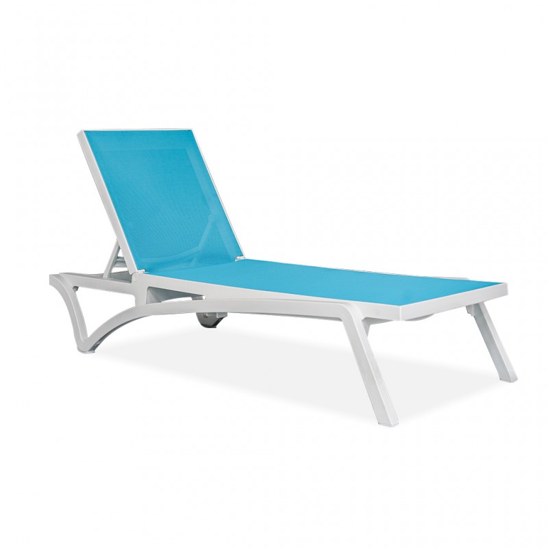 Siesta Pacific Sunlounger White/Turquoise Ref 089