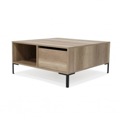 Ostend Square Coffee Table W/Drawer & Metal Legs