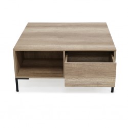 Ostend Square Coffee Table W/Drawer & Metal Legs