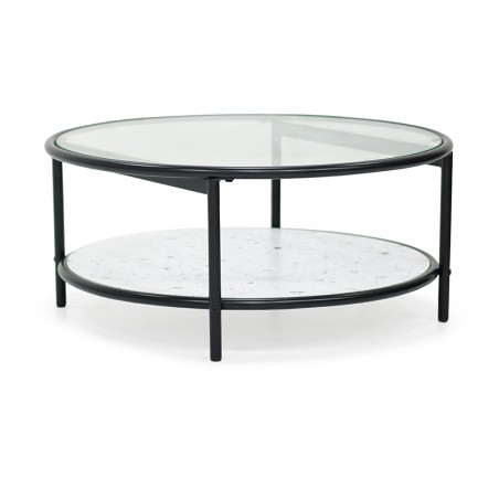 Barry Terrazzo Round Coffee Table MDF / Glass Top