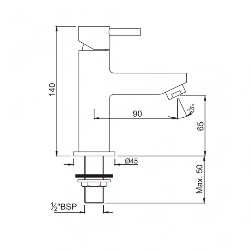 Jaquar Florentine Knob Basin Tap Flr Chr