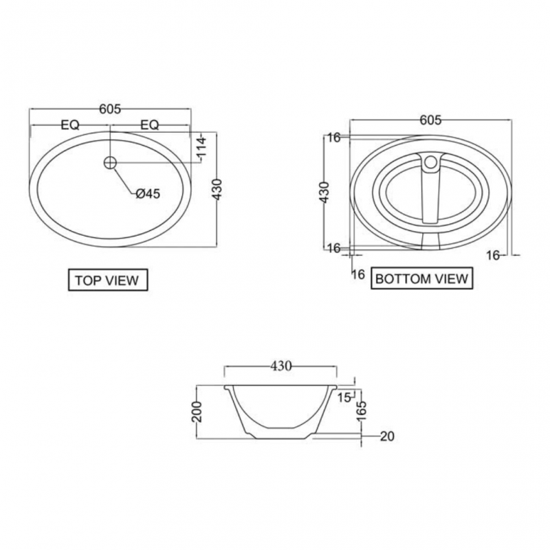 Jaquar Continental Under Counter Basin Cns Wht