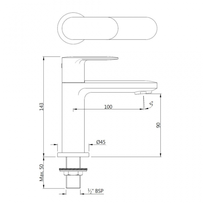 Jaquar Opal Prime Pillar Cock Tap Opp Chr 15001pm