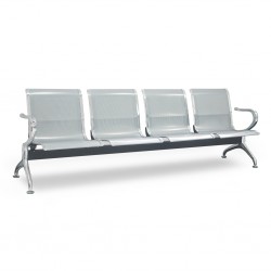 Waiting Chair Silver Grey 4 Seater REF 9004