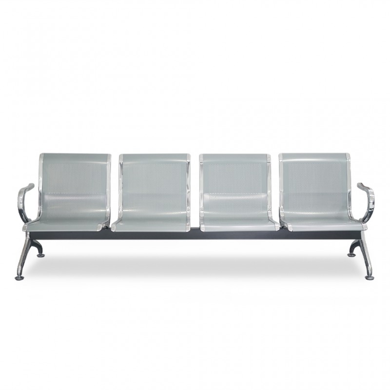 Waiting Chair Silver Grey 4 Seater REF 9004