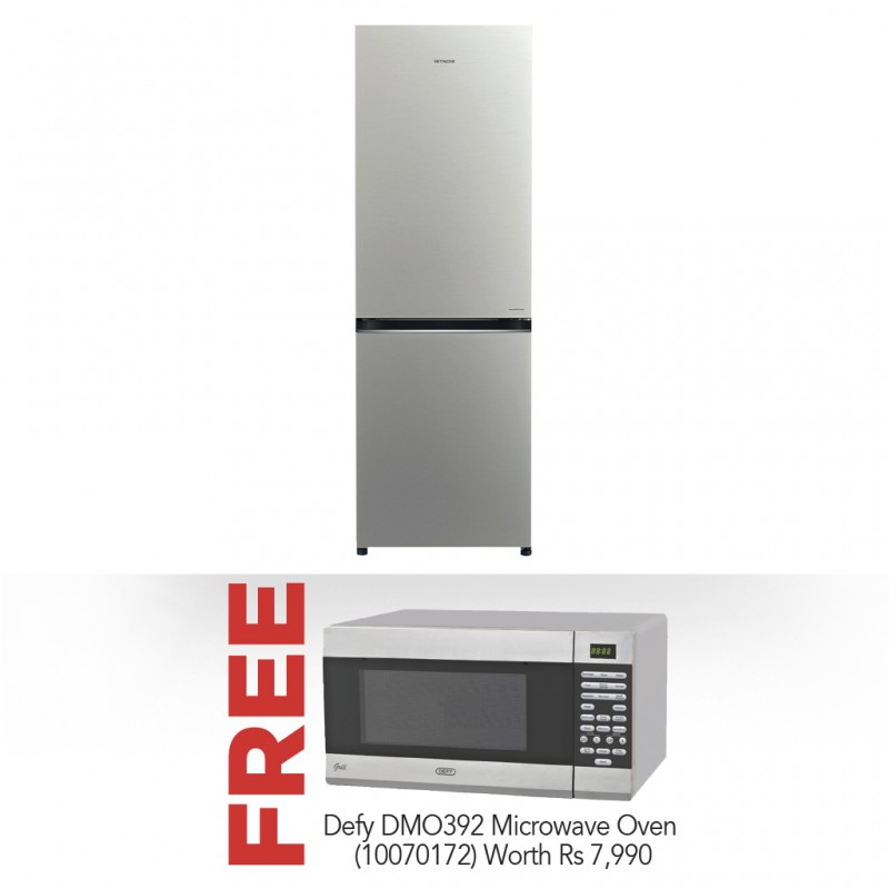 Hitachi R-B410PRU6-BSL Refrigerator & Free Defy DMO392 Microwave Oven