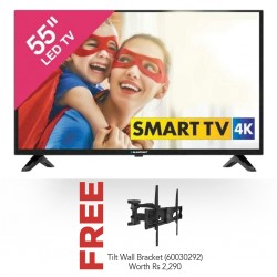 Blaupunkt BP 5502 Smart 55'' UHD Smart LED TV & Free Myros MYWBR519 Tilting Wall Mount for 37" to 70"