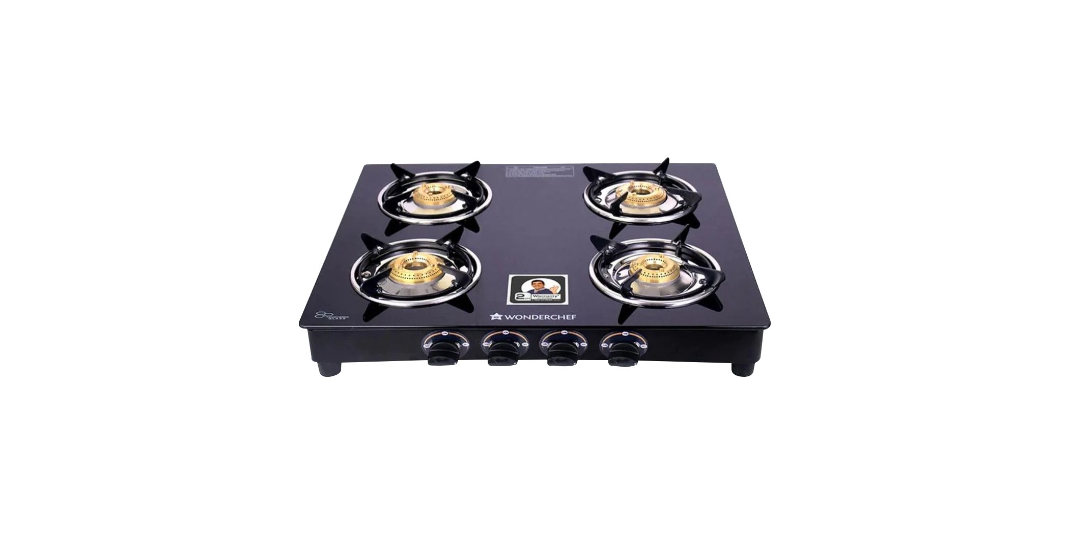 wonderchef power 4 burner glass gas stove