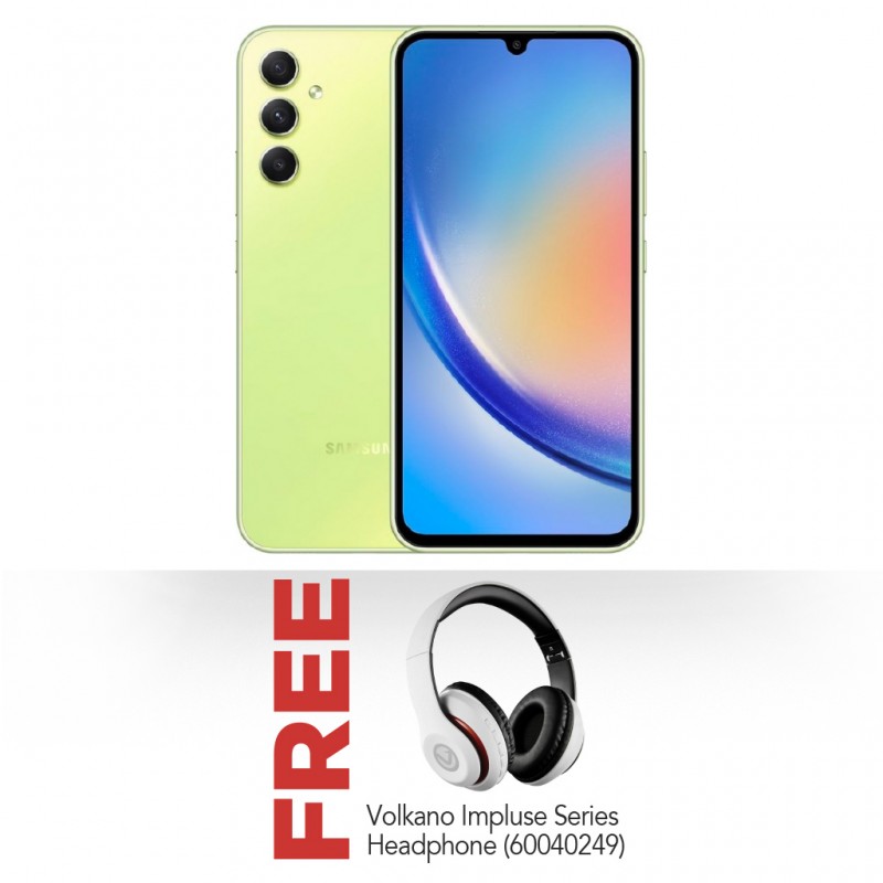 Samsung Galaxy A34 Green - 128GB 5G & Free Volkano Impulse Series Bluetooth Headphones