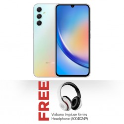 Samsung Galaxy A34 Silver - 128GB 5G & Free Volkano Impulse Series Bluetooth Headphones