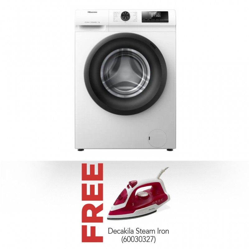 Hisense WFQP7012VM Washing Machine & Free Decakila KEEN002R Steam Iron