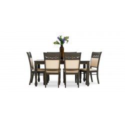 Delisa Table and 6 chairs Rubberwood Diana Color